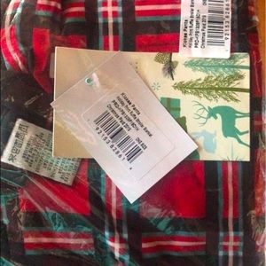 Kickee Christmas plaid ruffle stroller blanket